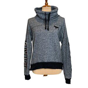 Y2K Victorias Secret PINK Cowl Neck Sweatshirt BLING Sleeves Small